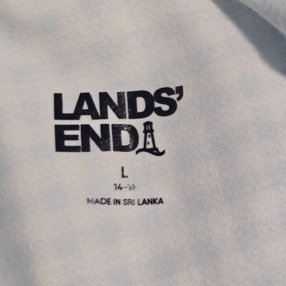 Lands End Womens Island Turquoise Gingham Print Starfish Crop Pants Size Large - Picture 6 of 10